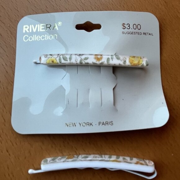 Vtg 80s Lot Riviera Hair Barrettes Clips Faux Tortoise Swirl 